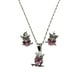 thumbnail image 1 of COLLAR DE BUHO ROSA CON ARETES DE PLATA, 1 of 5