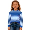 thumbnail image 4 of WOYY Boys Striped Crew Neck Sweatshirt Casual Long Sleeve Pullover Sweatshirt, Sizes 3-14, 4 of 4
