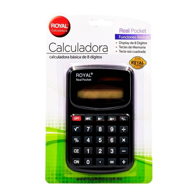 Calculadora Básica Royal de 8 Dígitos Negra