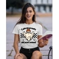 thumbnail image 2 of I Ghost People All Year Funny Halloween Skater Women's T-shirt, S, White, 2 of 6