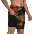 thumbnail image 2 of Fuzoiu Vintage Floral Skull Print Men's Swim Shorts,Quick-Dry Double-Layer Swim Trunks,Board Trunks,Beach Shorts Swimwear Bathing Suits-Large, 2 of 6