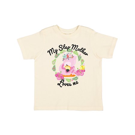 

Inktastic Baby Flamingo My Step Mother Loves Me in Flower Wreath Gift Toddler Boy or Toddler Girl T-Shirt
