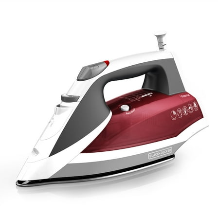 BLACK DECKER Vitessa Advanced Steam Iron with Dual-Position Cord, Red, IR2050