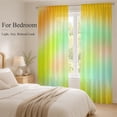 thumbnail image 3 of Yellow Green Abstract Sheer Curtains 96 Inch Length 2 Panels Set, Modern Gradient Minimalist Art Voile Window Treatment Semi Sheer Long Curtains Drapes for Bedroom/Living Room/Kitchen 52"x96"x2, 3 of 8