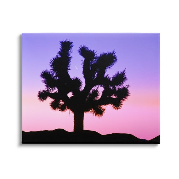 Stupell Industries Crescent Moon Tree Silhouette Landscape Photography Gallery Wrapped Canvas Print Wall Art