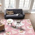 thumbnail image 2 of Christmas Santa Claus Area Rug 2x3ft Christmas Tree Winter Snowflakes Pink Non-Slip Washable Square Rugs Soft Felt Indoor Floor Mat for Bedroom Kitchen Living Room Bathroom, 2 of 8