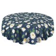 thumbnail image 5 of Round Tablecloth Daisy 60 Inch Floral Table Cover Wrinkle Free for Kitchen Dining, 5 of 5