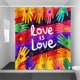 thumbnail image 5 of Prides Month Valentine's Day Series Prides Month Bathroom Shower Curtain Home Waterproof Shower Curtain Toilet Partition Shower Curtain, 5 of 6