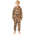 thumbnail image 6 of HNMKIU Kids Christmas Bodysuit Cozy Print Girls Jumpsuit Hooded Romper Playwear Winter Holiday Outfit Soft Thermal Loungewear For Toddler And Kid Christmas Outfit Coffee - 3-4 Years, 6 of 7