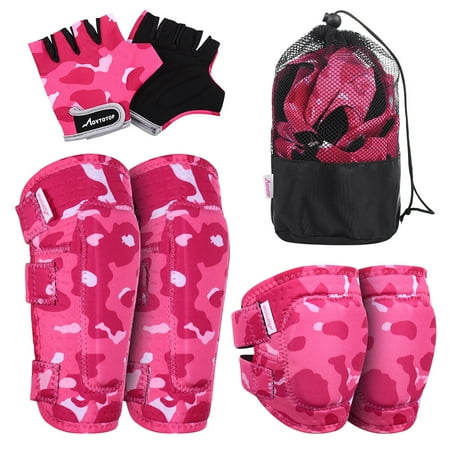 

6PCS/SET Children Elbow Glove and Knee Pads For Kids Skate Cycling Bike Safety（Red Camouflage）