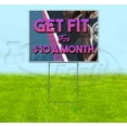thumbnail image 1 of Get Fit For $10 A Month (18" x 24") Yard Sign, Includes Metal Step Stake, 1 of 6