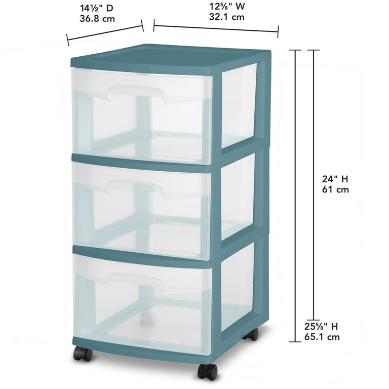 Sterilite 3 Drawer Cart Cool Water - Walmart.com