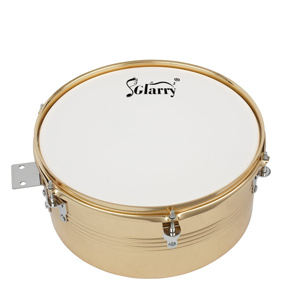 13" & 14" Timbales Drum Set with Stand and Cowbell Golden
