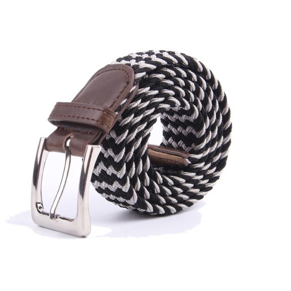 Gelante Adult's Canvas Elastic Fabric Woven Stretch Braided Belts - GR-WT, L