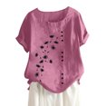 thumbnail image 1 of Blusas de Encaje de Manga Corta con Capucha de Cuello en V, 95% Poliéster 5% Spandex Camiseta de Manga Corta con Capucha, 1 of 5
