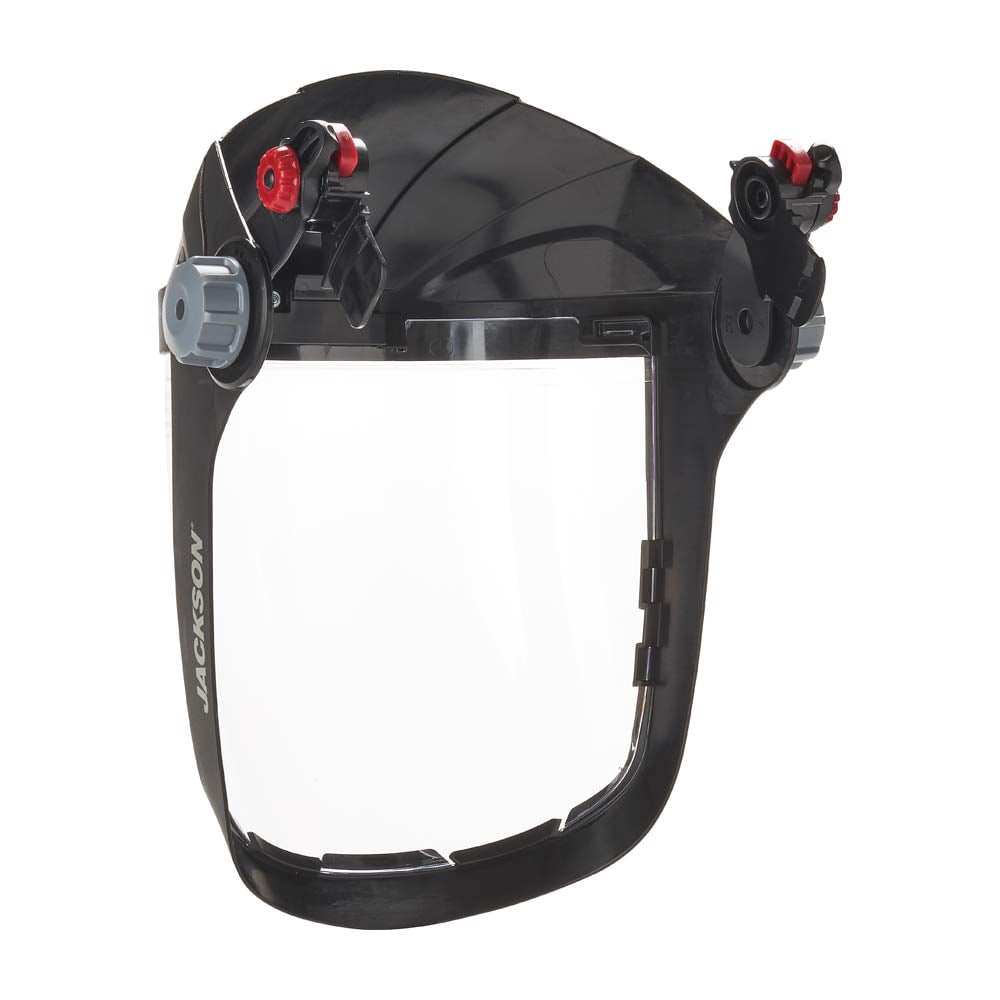 Jackson Safety Face Shield - QUAD 500 Premium Multi-Purpose Series - 9' x 12.125' x 0.060" Window - Clear AF - Hard Hat Interchange System (HHIS) for mounting on slotted hard hats