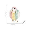 thumbnail image 3 of Rewenti Colorful Boho Lint Sheep Ornament Handmade Lamb Figurine Easter Decor Cute Lint Tabletop Accents Spring Rural Home Decoration Gift, 3 of 5