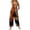 Saffron02, variant on Stralyhd Trick or Treat Womens Overalls Halloween Holiday Sleeveless Jumpsuit Ghost Jumpsuits with Pockets Scary Pumpkin Pattern Wide Leg Trousers Brown XL