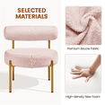 thumbnail image 4 of Topeakmart Modern Boucle Accent Chair with Gold Metal Legs for Living Room, Pink, 4 of 7