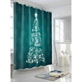 thumbnail image 3 of Dream Christmas Tree Shower Curtain Set, Waterproof Shower Curtains for Bathroom, Cyan Xmas Tree Sparkle Star Reindeer Washable Fabric Cloth Bath Curtain for Bathtub with Hooks 54x78 Inches, 3 of 6