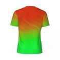 thumbnail image 6 of T Shirt For Men Gym T-Shirt For Men Two Tone Hip Hop Green Orange Striped Beach Tees O Neck Streetwe, 6 of 7