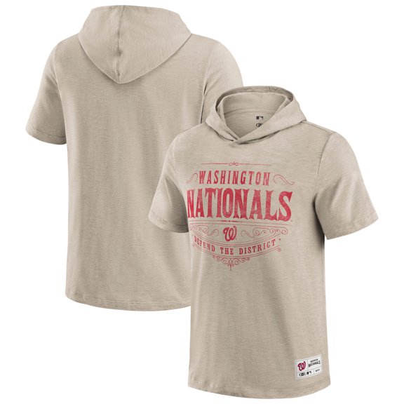 Men's Darius Rucker Collection by Fanatics  Tan Washington Nationals Distressed Hoodie T-Shirt