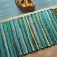 thumbnail image 2 of ERDOUY Rag Rug, Machine Washable Cotton Reversible Rag Rug Hand Woven Multi Color Striped Area Rug Floor Rugs for Bedroom, Living Room, Kitchen and Laundry Room (28" x 47", Green), 2 of 4