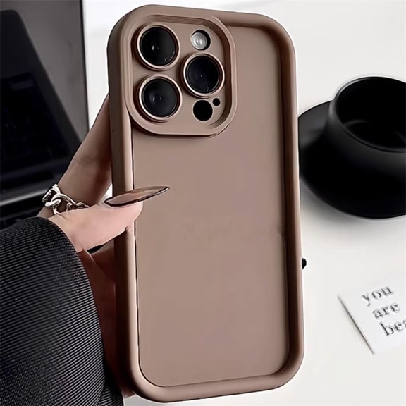 Solid Candy Color Case for iPhone 15 Pro Max Matte Soft Silicone Shockproof ( Full Camera Protection ) Phone Cases Cover (Khaki,for iPhone 15 Pro Max)