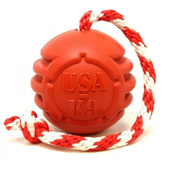 SodaPup USA-K9 Stars & Stripes – Durable Dog Tug Toy, Chew Toy, & Treat Dispenser Made in USA from Non-Toxic, Pet-Safe, Food Safe Natural Rubber for Bonding, Mental & Physical Exercise, & More