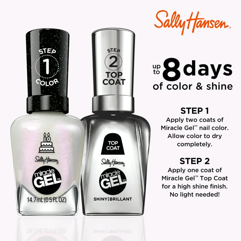 Sally Hansen Miracle Gel Nail Polish 785 Twinkle Whites 0.5 fl oz