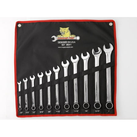 UPC: 0076799763822 | Cougar Pro 11 Pc. Full Polish Combination Wrench Set Sae (3/8  To 1 )