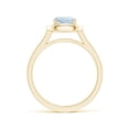 thumbnail image 2 of ANGARA Natural Classic Cushion Aquamarine Ring with Diamond Halo in 14K Yellow Gold for Women (Size-6mm) | March Birthstone, Birthday, Anniversary, Jewelry Gift for Women | Natural Aquamarine Ring, 2 of 9