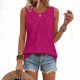thumbnail image 4 of Mujeres Blusas de Verano Cuello en V Cuello de Color Sólido Mangas Tank Top Casual, Blusas sin Mangas para las Mujeres, 4 of 6