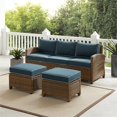 thumbnail image 2 of Crosley Furniture Bradenton 3PC Wicker / Rattan Outdoor Sofa Set in Navy/Brown, 2 of 6