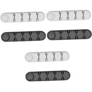 6 Pcs Desk Wire Holder USB Cable White Nightstand Cord Wire Management Wire Cord Organizer Adhesive Cable Clips Bedside Table Bracket Data Line Self Adhesive Cord Clips Computer