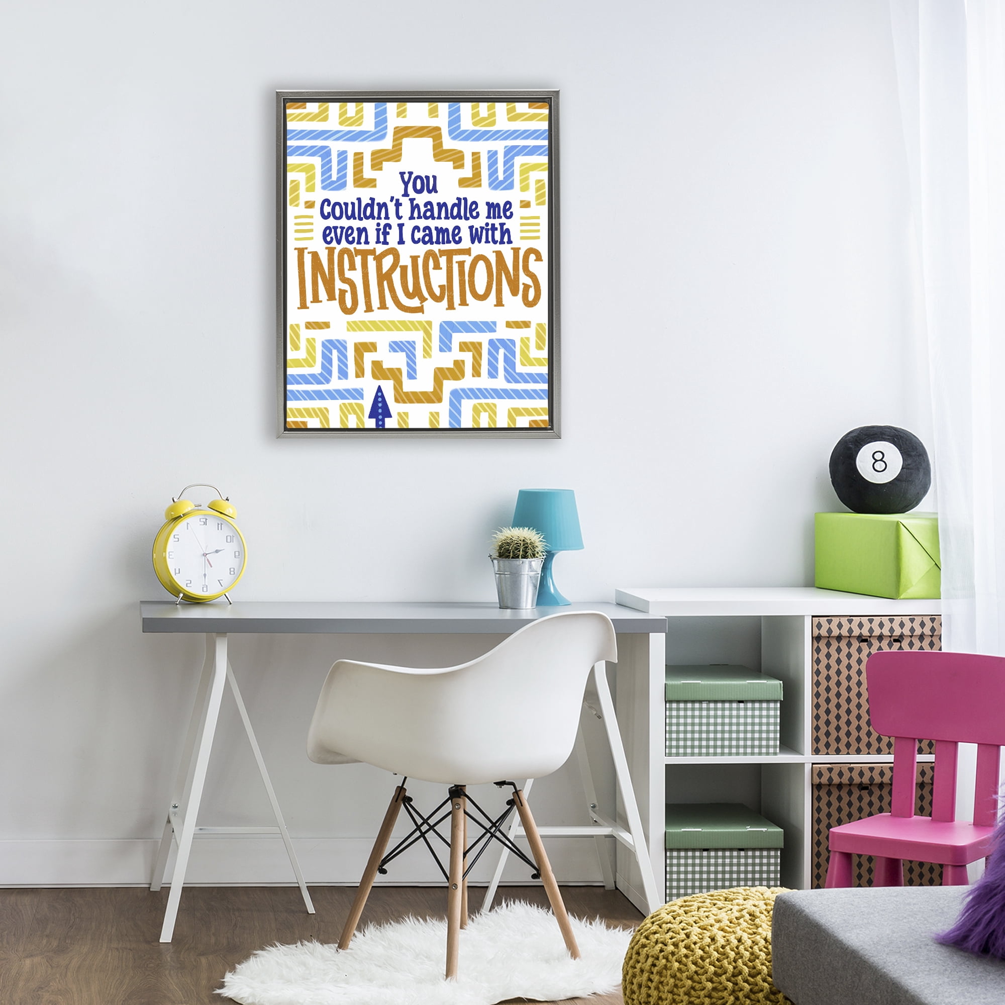 Stupell Industries Funny Can't Handle Me Gray Framed Floater Canvas Wall Art, design by Connie Summers
