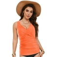 thumbnail image 4 of TOWED22 Women's Criss Cross Back Tankini Top Adjustable Tummy Control Swimwear Bathing Suit Swimwear Top No Bottom（Orange,M）, 4 of 8