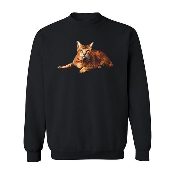Elegant Chausie Staring Sweatshirt Men -Image by Shutterstock, Male x-Large