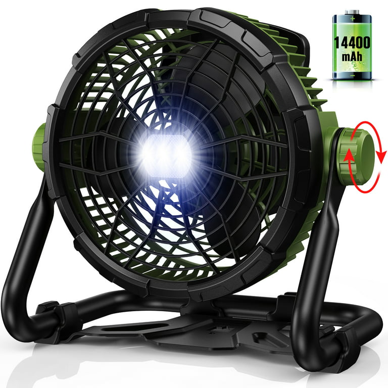  AddAcc 20000mAh Rechargeable Floor Fan, Battery Operated  Camping Fan with Light & Remote, 4 Speeds Run Upto 60Hrs, 90° Auto  Oscillating Tent Fan for Outdoor Trip RV Power Outage Shop Garage 