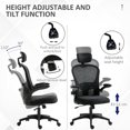 thumbnail image 4 of Vinsetto Mesh Office Chair with Headrest, 4D Lumbar Support, Black, 4 of 10
