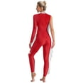 thumbnail image 2 of Kaerm Combinaison de Performance de Gymnastique Acrobatique pour Femmes avec Strass Métalliques Brillants, Justaucorps Rouge P, 2 of 7