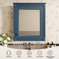 thumbnail image 3 of Gzxs Medicine Cabinet 24 x 27 Inch, Bathroom Wooden Floating Cabinet with HD Mirror and Adjustable Shelves, Wall Mounted, Blue, 3 of 9