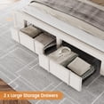 thumbnail image 3 of BeesClover Full Size Upholstered Platform Bed Frame with Storage Drawers, Solid Wood Slats, No Box Spring Needed, Suitable for Bedroom, 3 of 7