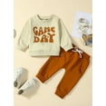 thumbnail image 3 of Toddler Boy Infant Girl Fall Winter Outfit 6M 12M 18M 24M 3Y Long Sleeve Sweatshirt Top Jogger Pants Cute Newborn 2Pc Set, 3 of 10