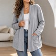 thumbnail image 6 of Iroehba Womens Cardigan Plus Size Long Sleeve Open Front Solid Color Relaxed Cut Casual Outerwear with Pockets for Everyday Wear, 6 of 9