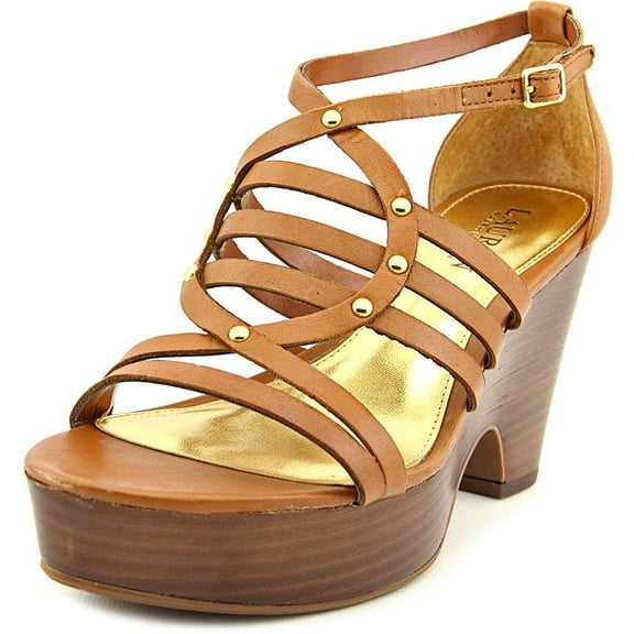 LAUREN by Ralph Lauren Womens Raegan Leather Open Toe Casual Strappy Sandals