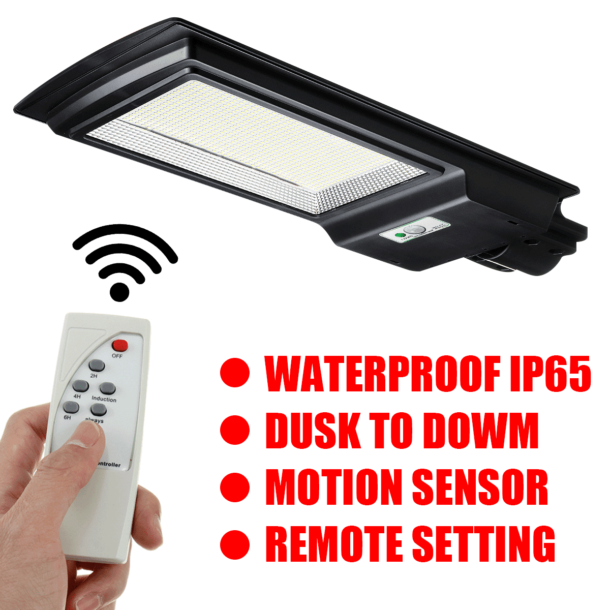 Solar Street Lights Outdoor 2000W/3500W, Dusk to Dawn Security Light with Remote, Human Body