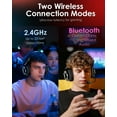 thumbnail image 3 of BROUJOY Wireless Gaming Headset for PC,PS5,PS4,Nintendo Switch,Tablets, Bluetooth Gaming Headphones with Microphone, 30H Battery, 3 of 9