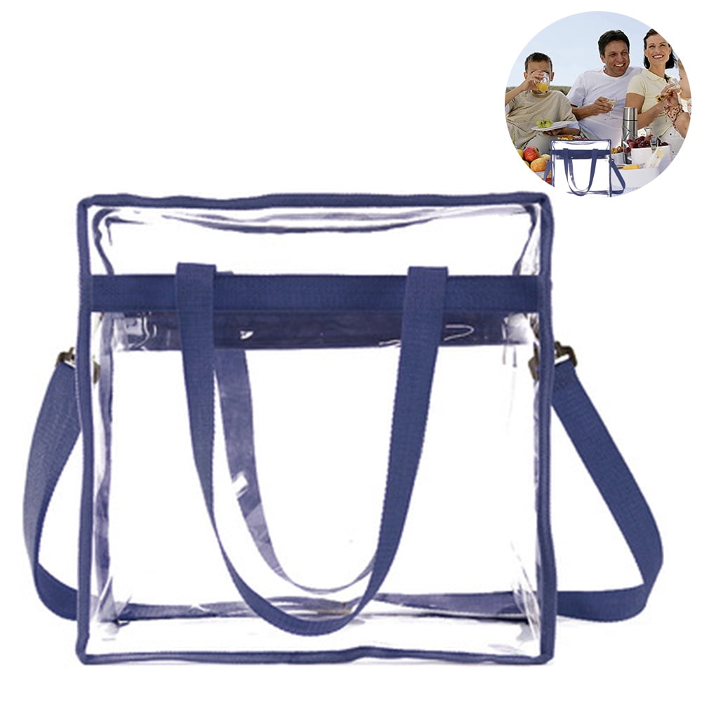 Purple Wanty Adjustable Cross-Body Strap Clear Stadium and Security Approved Travel Large Crossbody Purse Bag with Shoulder Strap 