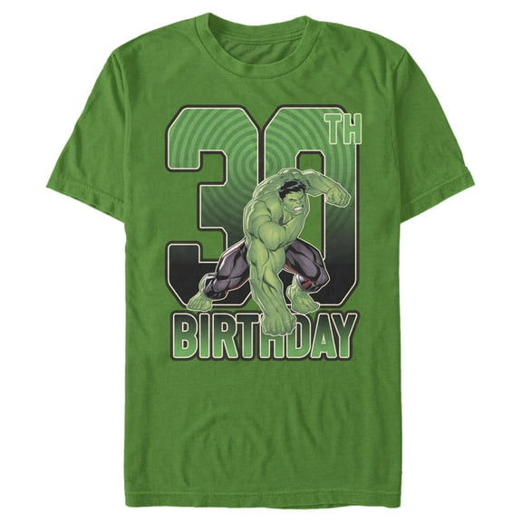 Men's Marvel Hulk Smash 30th Birthday  Graphic Tee Kelly Green Medium